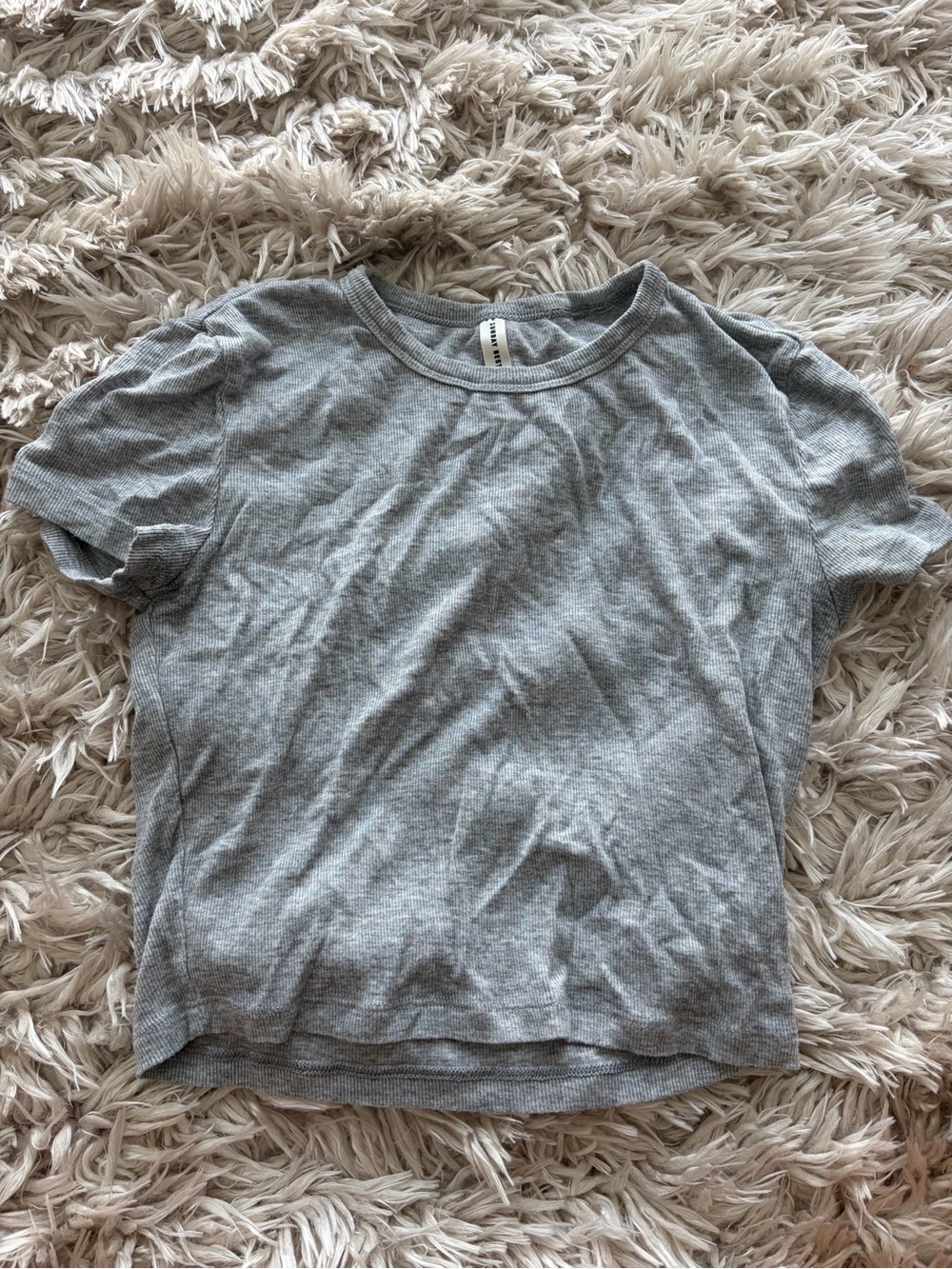 Sunday Best Heather Gray Ribbed Short Sleeve Tee